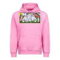 Fuchsia Pink Easter Bunnies Urban Hoodie - RanaPortraitStore