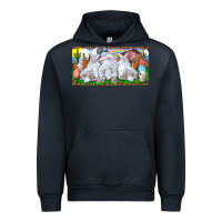 Navy Easter Bunnies Urban Hoodie - RanaPortraitStore