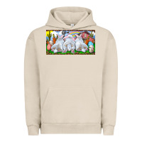 Pigment French Oak Easter Bunnies Urban Hoodie - RanaPortraitStore