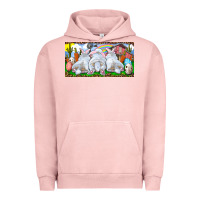 Pigment Salmon Easter Bunnies Urban Hoodie - RanaPortraitStore