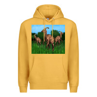 Mustard parasaurolophus Premium Hoodie - Artiststas