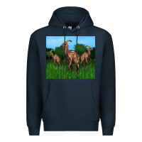 Navy parasaurolophus Premium Hoodie - Artiststas