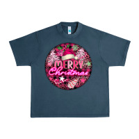 Midnight Navy pink merry christmas Urban Heavy Tee - FaDigitalArtStudio