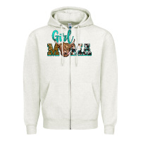 Oatmeal Heather girl mama Zipper Hoodie - JahusDesignShop