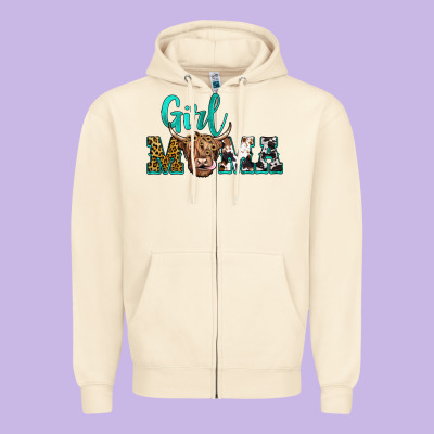 Girl Mama Zipper Hoodie Designed By Jahusdesignshop