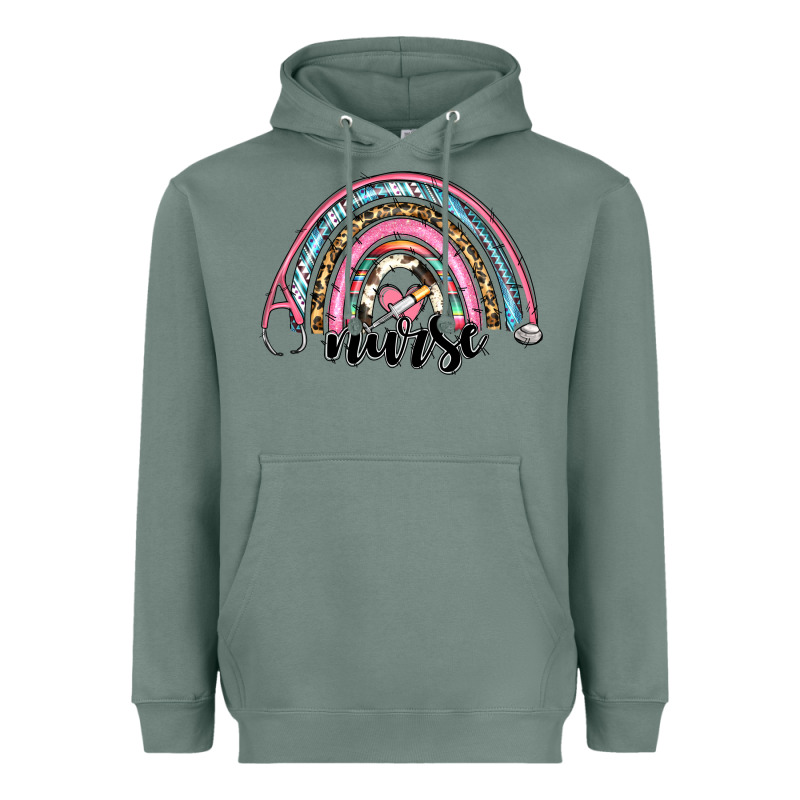 Western Nurse Rainbow Heavyweight Hoodie by RanaPortraitStore | Teevron