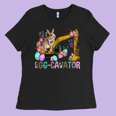 Egg Cavator Easter Ladies Tee Designed By Bundleandbundleshop