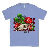 Colony Blue bullskull rose and cactus olivia Classic Tee - OliviaCreatesArt