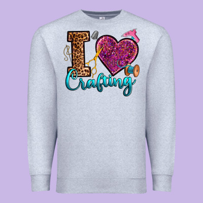 I Love Crafting Premium Sweatshirt Designed By Ranaportraitstore