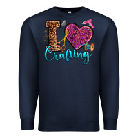 Navy i love crafting Premium Sweatshirt - RanaPortraitStore