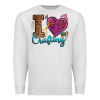 Oatmeal Heather i love crafting Premium Sweatshirt - RanaPortraitStore