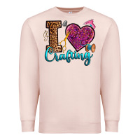 Pale Pink i love crafting Premium Sweatshirt - RanaPortraitStore