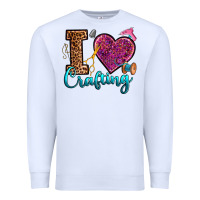 White i love crafting Premium Sweatshirt - RanaPortraitStore