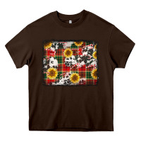 Chocolate Brown cowhide sunflowers candy canes Christmas background Heavy Core Tee - Jasminsmagicworld