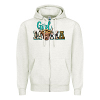 Oatmeal Heather girl mama Zipper Hoodie - JahusDesignShop