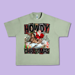 Howdy Christmas Rodeo Santa Urban Heavy Tee Designed By Fadigitalartstudio