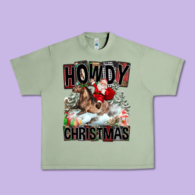 Howdy Christmas Rodeo Santa Urban Heavy Tee Designed By Fadigitalartstudio