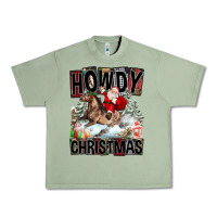 Oil Green Howdy Christmas Rodeo Santa Urban Heavy Tee - FaDigitalArtStudio