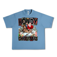 Pebble Blue Howdy Christmas Rodeo Santa Urban Heavy Tee - FaDigitalArtStudio
