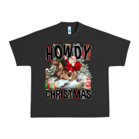 Pigment Black Howdy Christmas Rodeo Santa Urban Heavy Tee - FaDigitalArtStudio