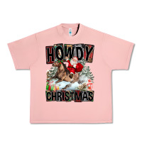 Salmon Howdy Christmas Rodeo Santa Urban Heavy Tee - FaDigitalArtStudio
