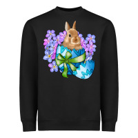 Black easter bunny egg flowers Heavyweight Sweatshirt - RanaPortraitStore