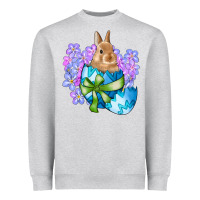 Heather Grey easter bunny egg flowers Heavyweight Sweatshirt - RanaPortraitStore