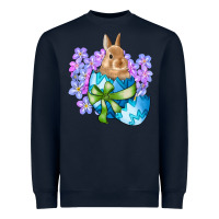 Navy easter bunny egg flowers Heavyweight Sweatshirt - RanaPortraitStore