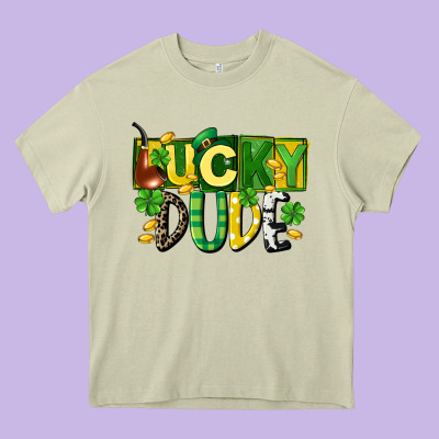 Lucky Dude  St. Patrick's Day Heavy Core Tee Designed By Cowgirlartshop