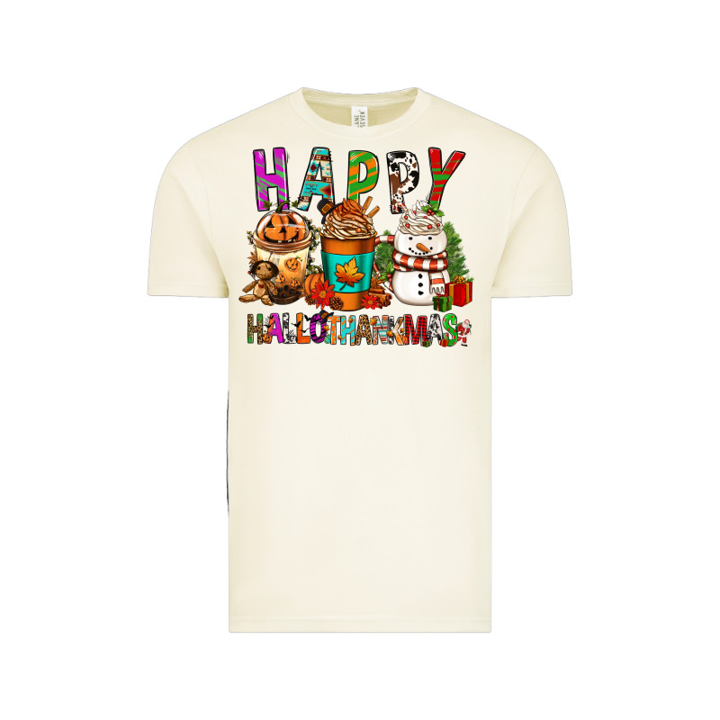 Happy Hallothankmas Coffee Cups Vintage Tee by FaDigitalArtStudio | Teevron