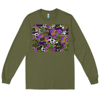 Army Green mardi gras celebration pattern Long Sleeve Tee - CowhideDigitalArt