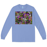 Colony Blue mardi gras celebration pattern Long Sleeve Tee - CowhideDigitalArt