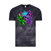 Cloud Black Colorful Leopard patch Vintage Tee - RanaPortraitStore