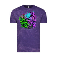 Cloud Purple Colorful Leopard patch Vintage Tee - RanaPortraitStore