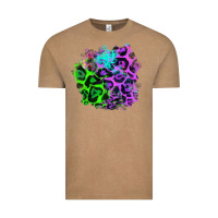 Vintage Coffee Colorful Leopard patch Vintage Tee - RanaPortraitStore
