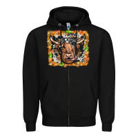 Black highland cow Zipper Hoodie - JahusDesignShop
