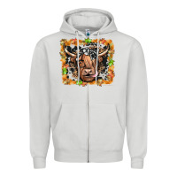 Dove Grey highland cow Zipper Hoodie - JahusDesignShop