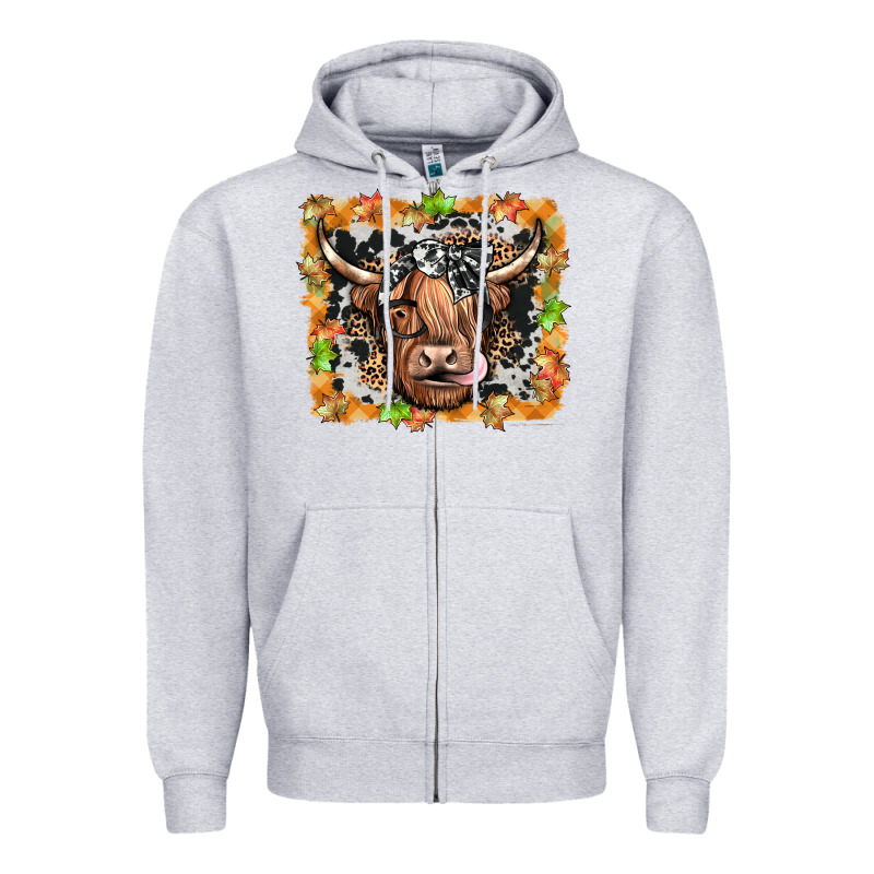 Highland Cow Zipper Hoodie by JahusDesignShop | Teevron
