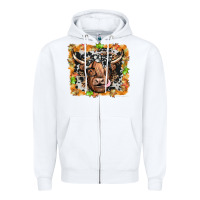 White highland cow Zipper Hoodie - JahusDesignShop