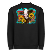 Black western cow sunflowers serape leopard Heavyweight Sweatshirt - RanaPortraitStore