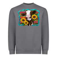 Storm western cow sunflowers serape leopard Heavyweight Sweatshirt - RanaPortraitStore