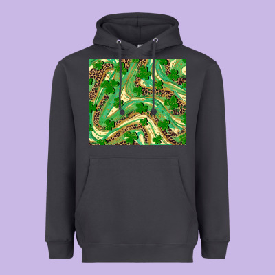 Shamrock Leopard Heavyweight Hoodie Designed By Ranaportraitstore