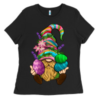Black Easter Holding Eggs Gnome Ladies Tee - BundleAndBundleShop