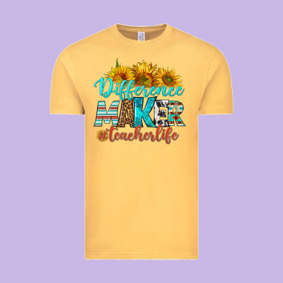Difference Maker Teacher Life Vintage Tee Designed By Bundleandbundleshop