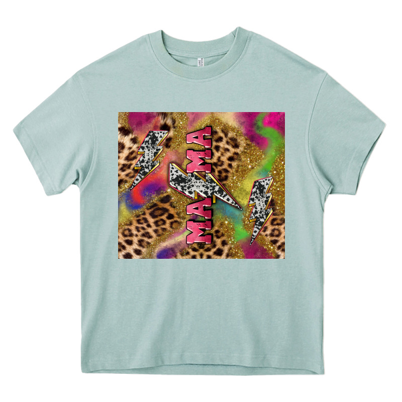 Colorful Leopard Lightning Bolt Tumbler Mother's Heavy Core Tee by HowdyJamesFarm | Teevron