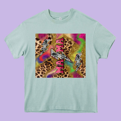 Colorful Leopard Lightning Bolt Tumbler Mother's Heavy Core Tee Designed By Howdyjamesfarm