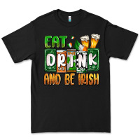Black St. Patrick's Eat drink and be Irish Premium Tee - OliviaCreatesArt