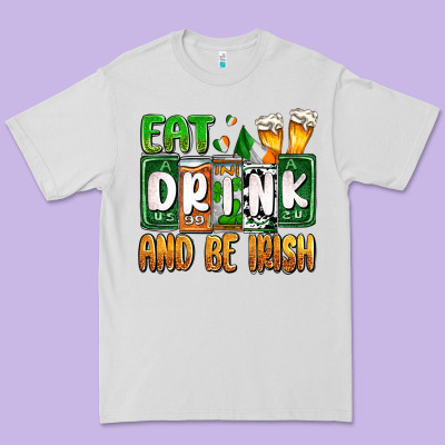 St. Patrick's Eat Drink And Be Irish Premium Tee Designed By Oliviacreatesart