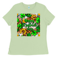 Matcha Happy St. Patrick's Day pattern digital paper Ladies Tee - BundleAndBundleShop