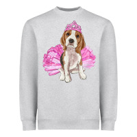 Heather Grey balerina beagle with tutu Heavyweight Sweatshirt - RanaPortraitStore